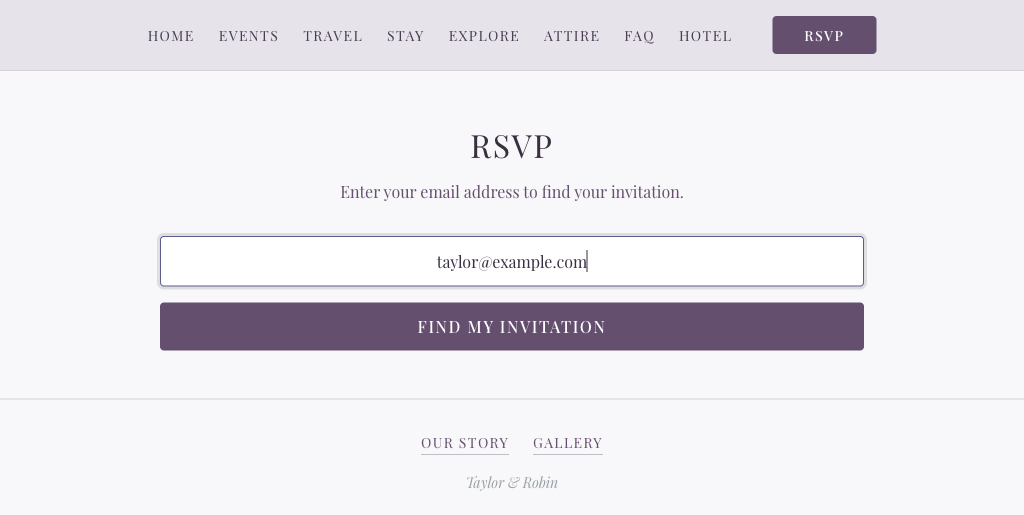 RSVP Lookup